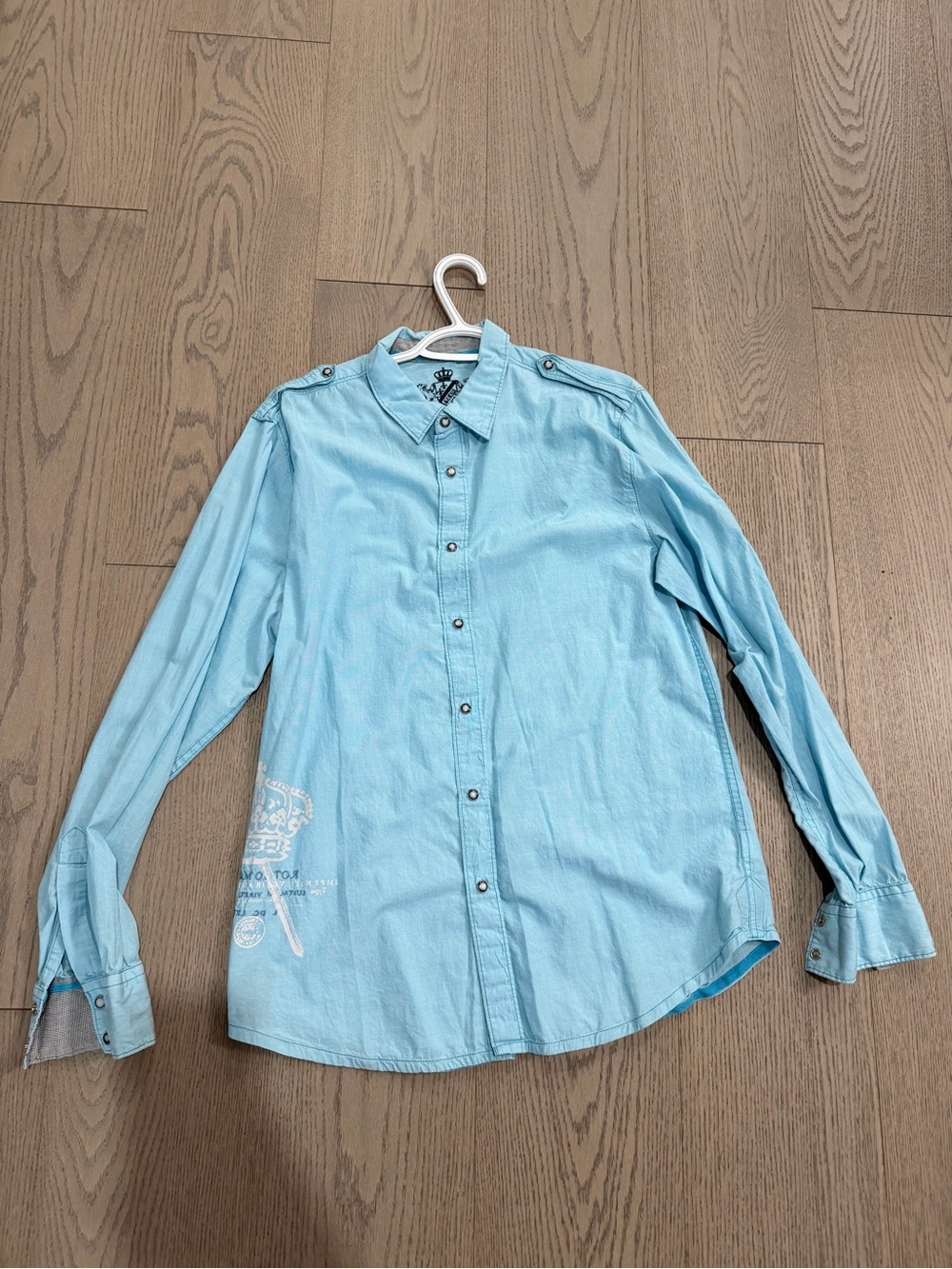 Light Blue Men’s Button-Up Shirt